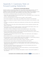 Appendix II. Cautionary Note on Forward Looking Statements