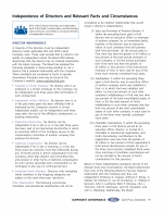 Independence of Directors and Relevant Facts and Circumstances