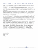 Instructions for the Virtual Annual Meeting