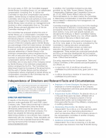 Independence of Directors and Relevant Facts and Circumstances