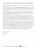 Instructions for the Virtual Annual Meeting