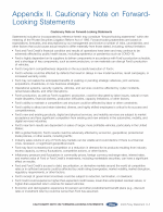 Appendix II. Cautionary Note on Forward Looking Statements